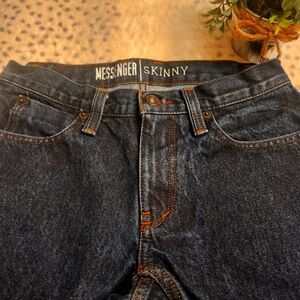 ZUMIEZ FREEWORLD MESSENGER Dark Blue Skinny Jeans Mid Rise Size 29